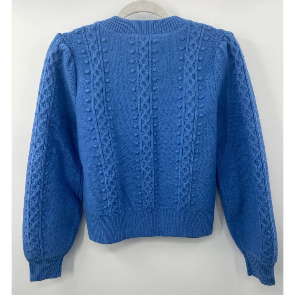 Tuckernuck Hyacinth House Blue Embroidered Floral Frankie Sweater Small Flower - Picture 4 of 4